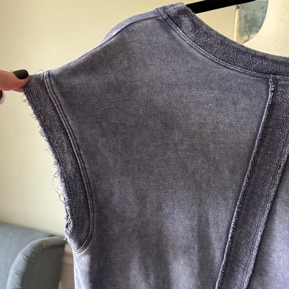 Daily Practice by Anthropologie frayed surplice jumpsuit romper Size Small S - Picture 7 of 14